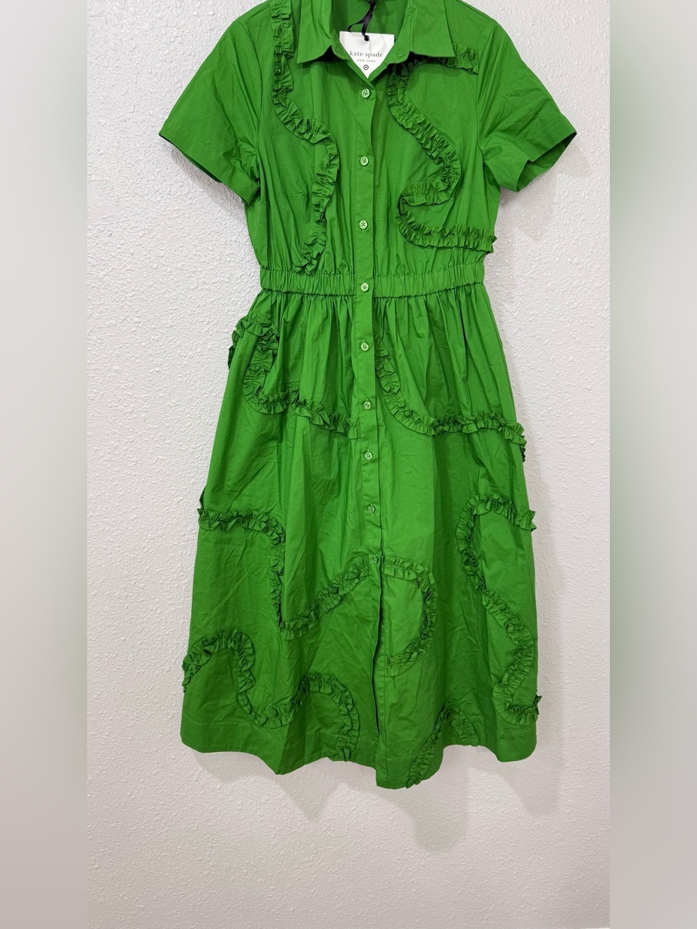 Kate Spade Vibrant Green Maxi Dress size XS-S  NWT - Picture 4 of 10